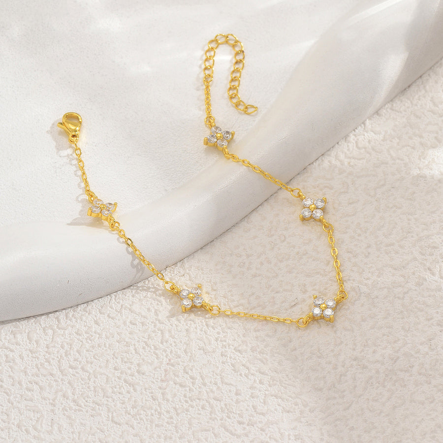 Geometric Four-Leaf Clover Bangle - Travel Jewelry Case
