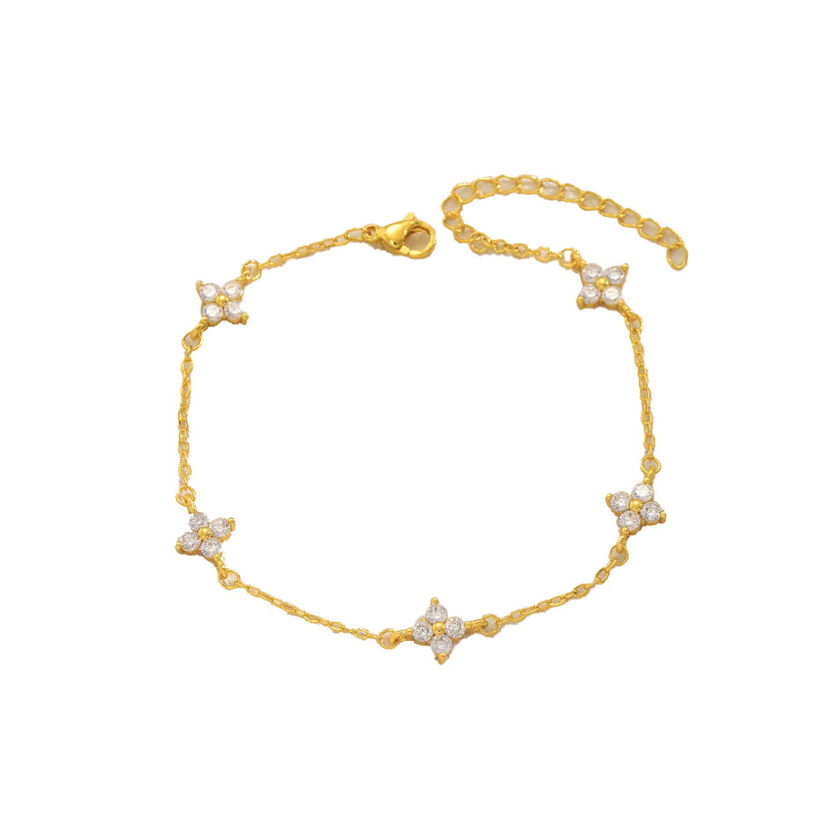 Elegant Geometric Four-Leaf Clover Bangle for Women