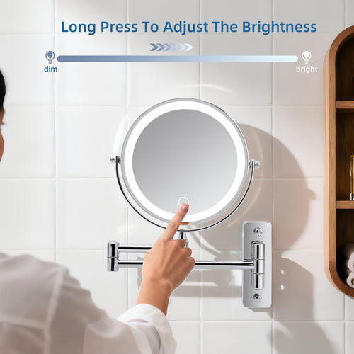 Wall Mounted Lighted Makeup Mirror with 10X Magnification