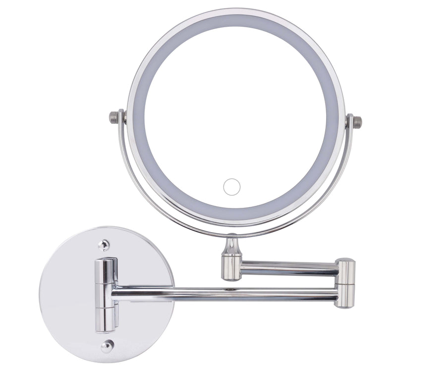 Rechargeable Wall Mounted Makeup Mirror with Lights - 8x Magnifying