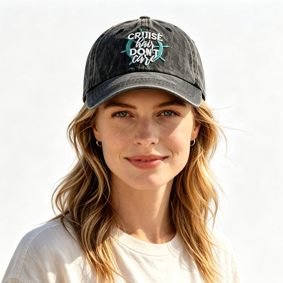 Cruise Washed Baseball Cap for Women - Vintage Nautical Hat