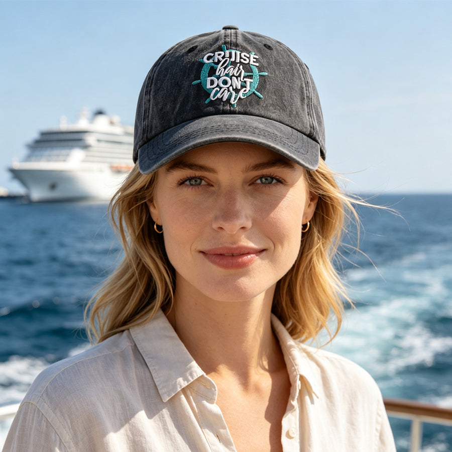 Cruise Washed Baseball Cap for Women - Vintage Nautical Hat