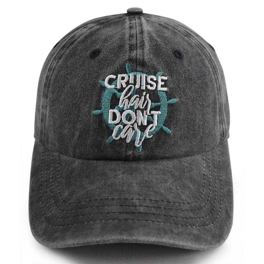 Cruise Washed Baseball Cap for Women - Vintage Nautical Hat