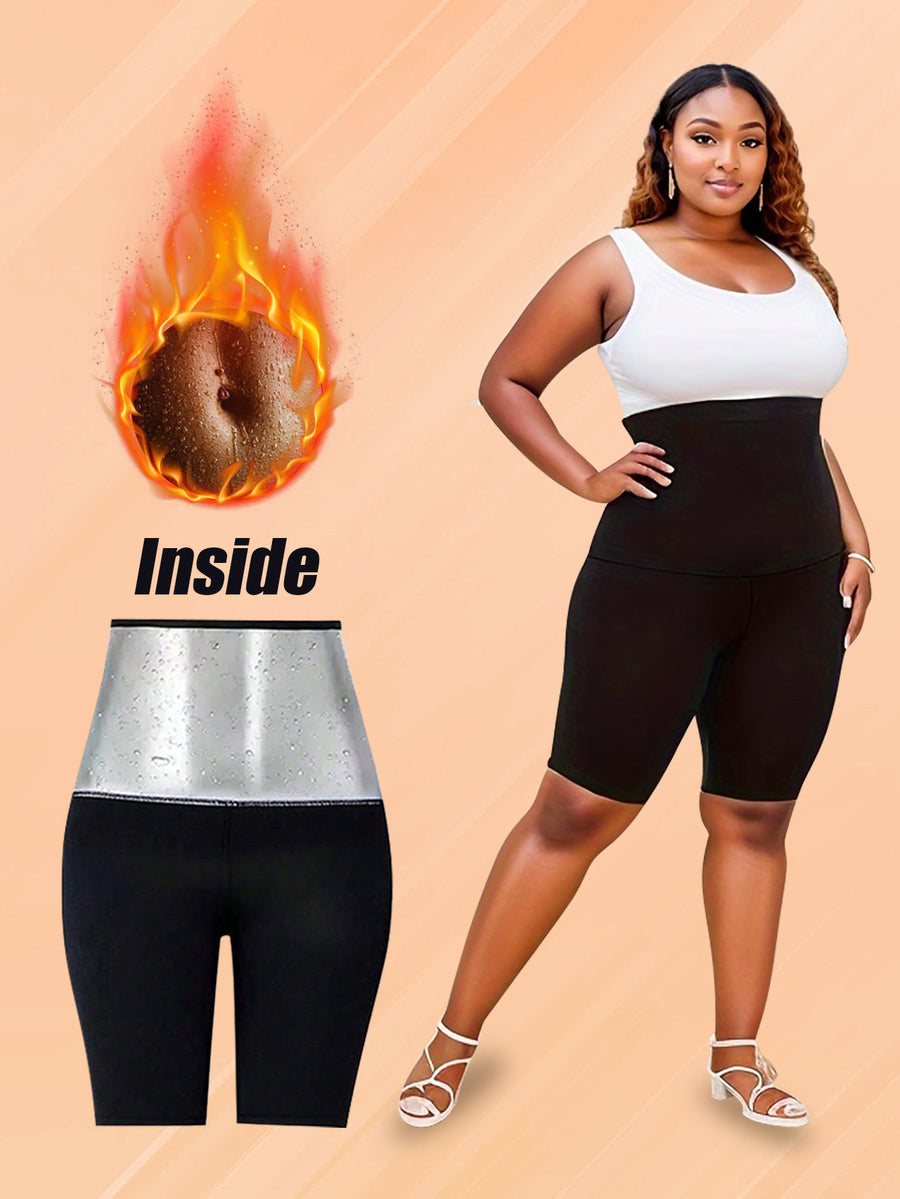 Plus Size Sauna Sweat Shorts for Women - Slimming Leggings