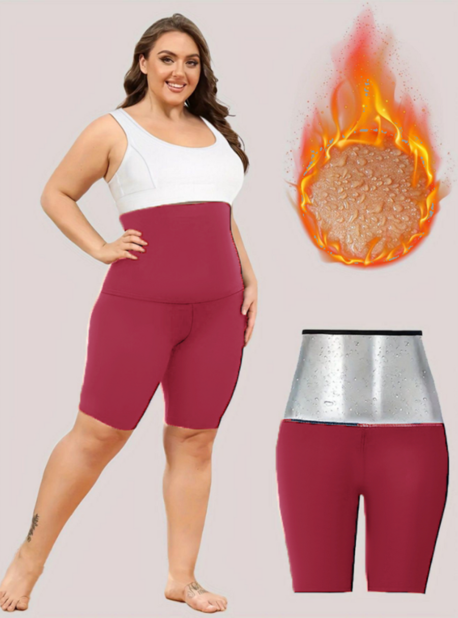 Plus Size Sauna Sweat Shorts for Women - Slimming Leggings