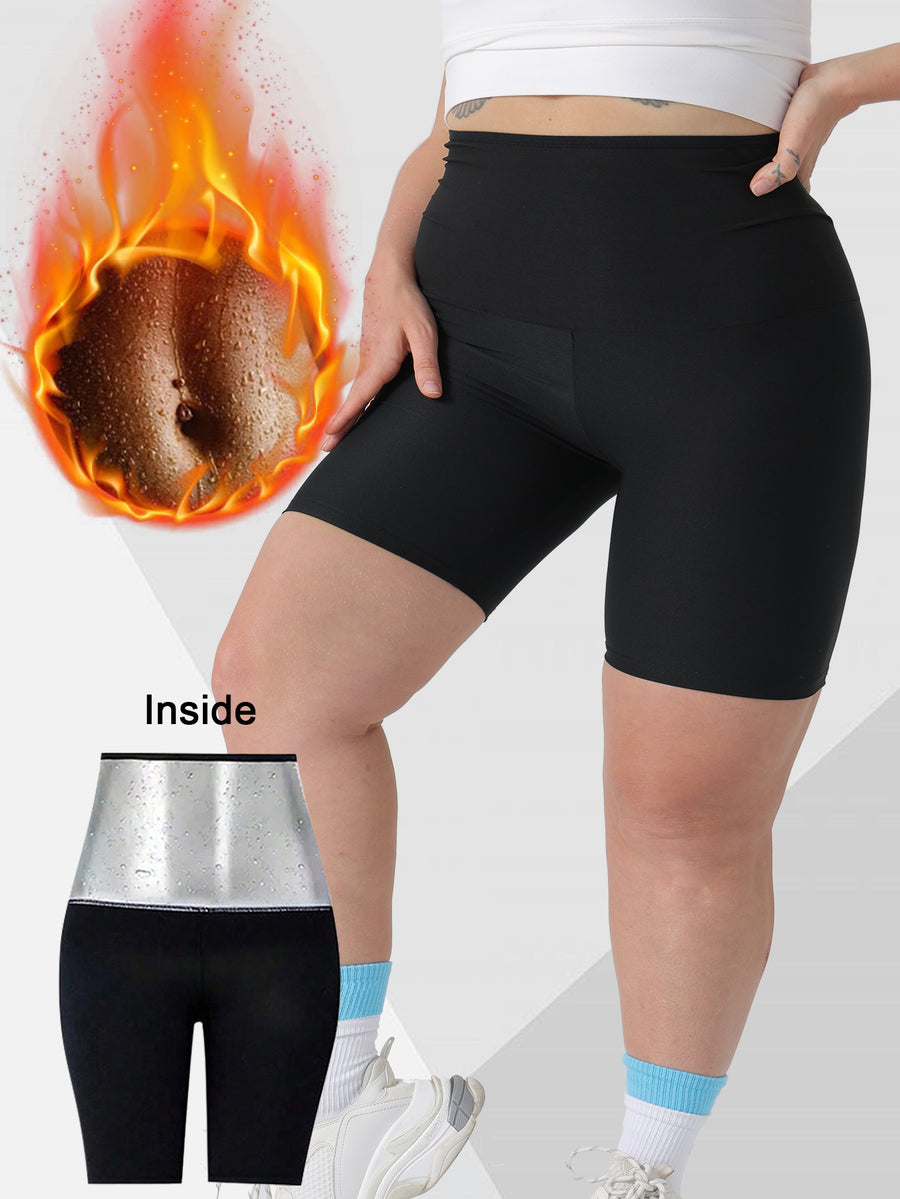 Plus Size Sauna Sweat Shorts for Women - Slimming Leggings