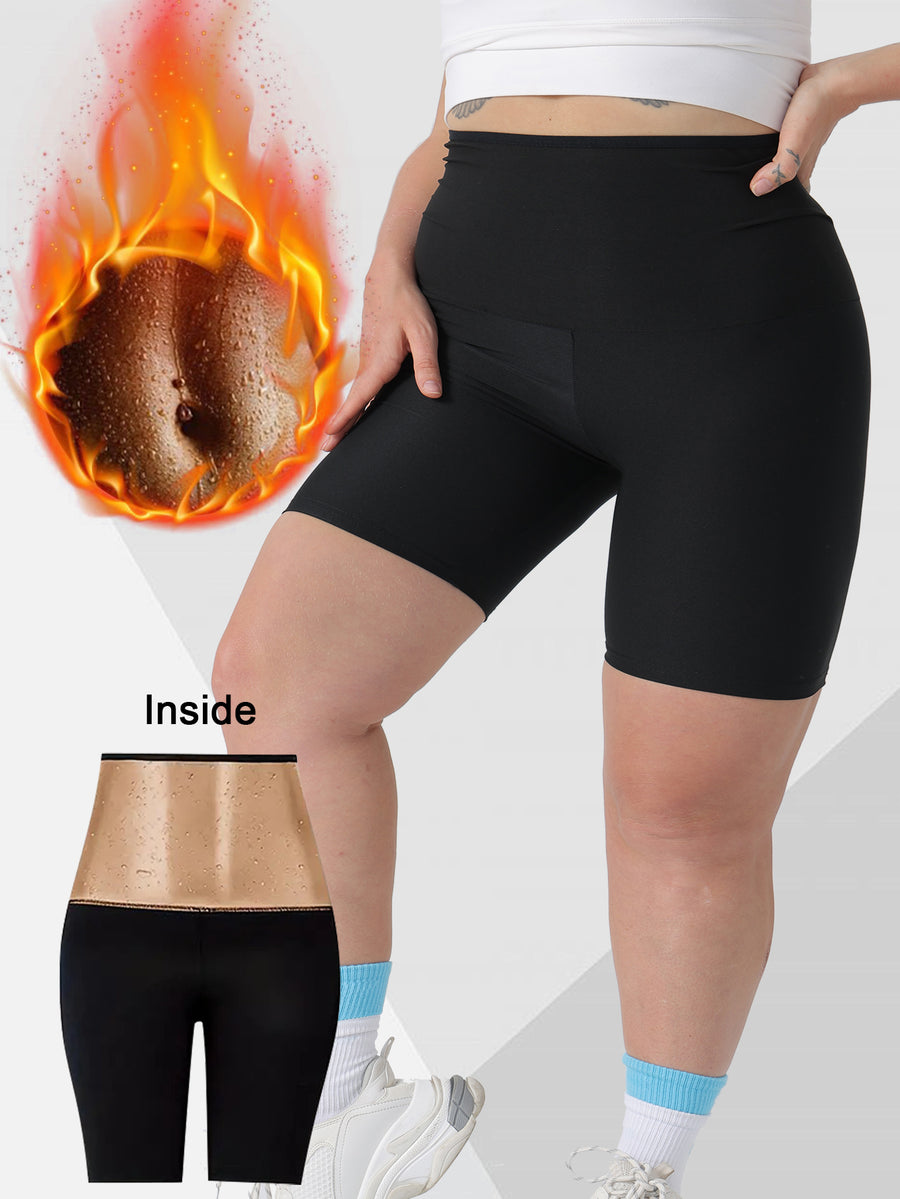 Plus Size Sauna Sweat Shorts for Women - Slimming Leggings