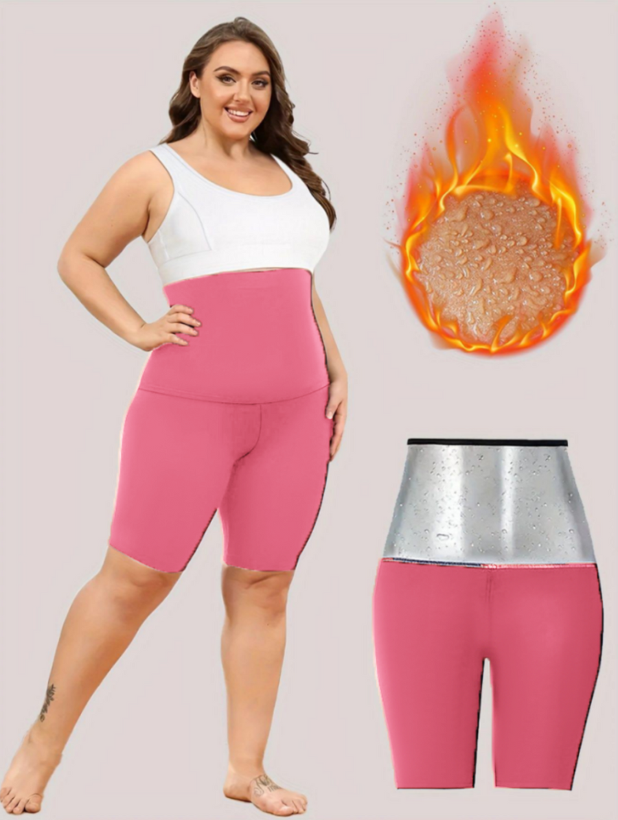 Plus Size Sauna Sweat Shorts for Women - Slimming Leggings