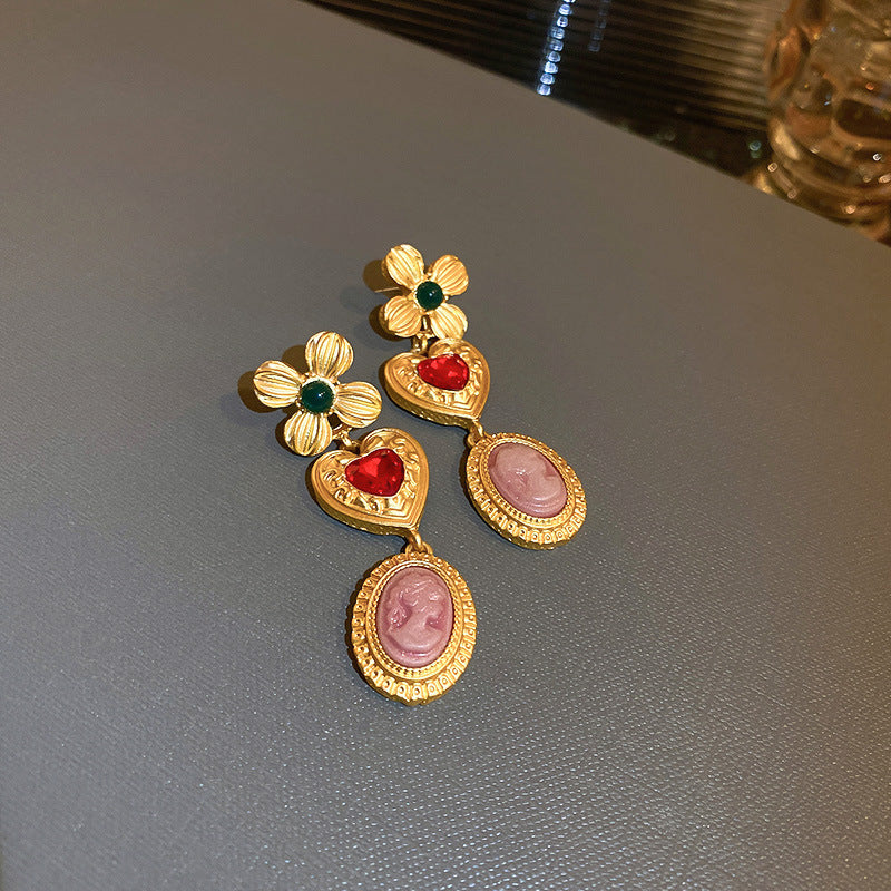 Retro Diamond Drop Earrings - Vintage Geometric Studs