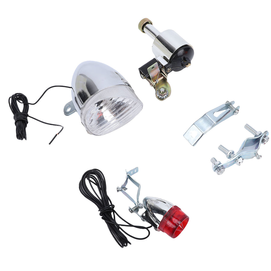 Bike Generator Headlight Tail Light Kit - 6W Friction Generator