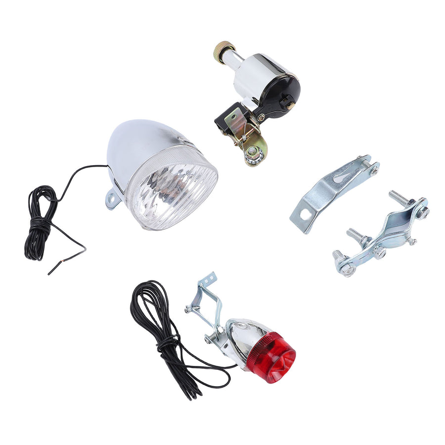 Bike Generator Headlight Tail Light Kit - 6W Friction Generator
