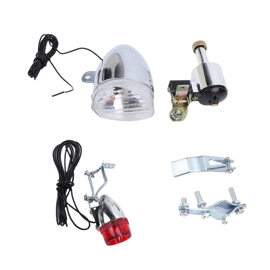 Bike Generator Headlight Tail Light Kit - 6W Friction Generator