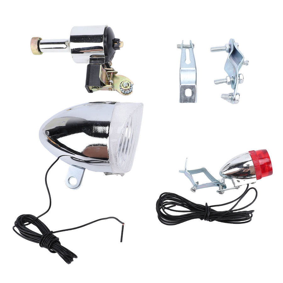 Bike Generator Headlight Tail Light Kit - 6W Friction Generator