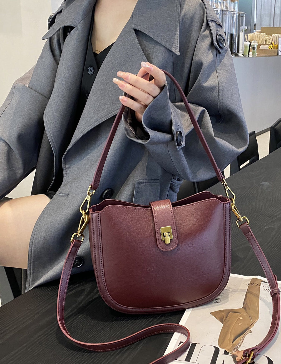 Minimalist Fashion Light Luxury Handbag - Genuine Leather