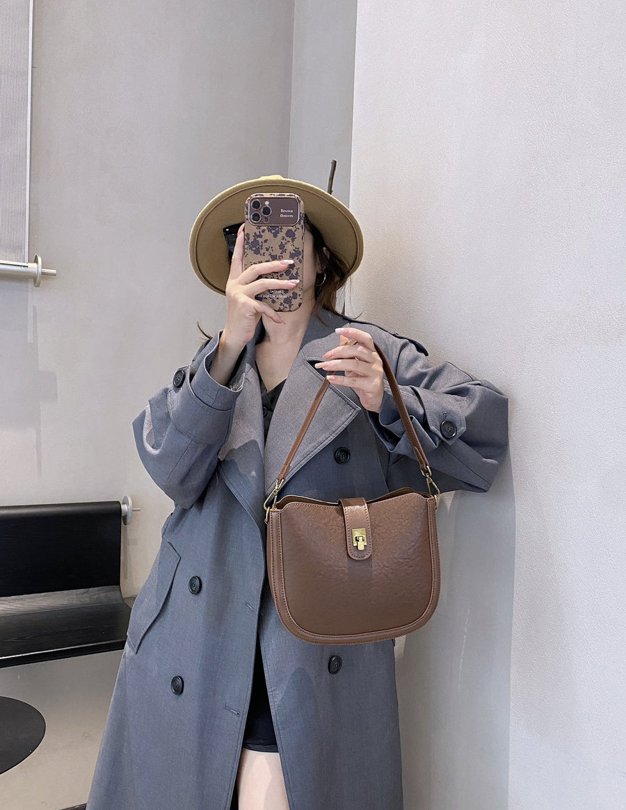 Minimalist Fashion Light Luxury Handbag - Genuine Leather
