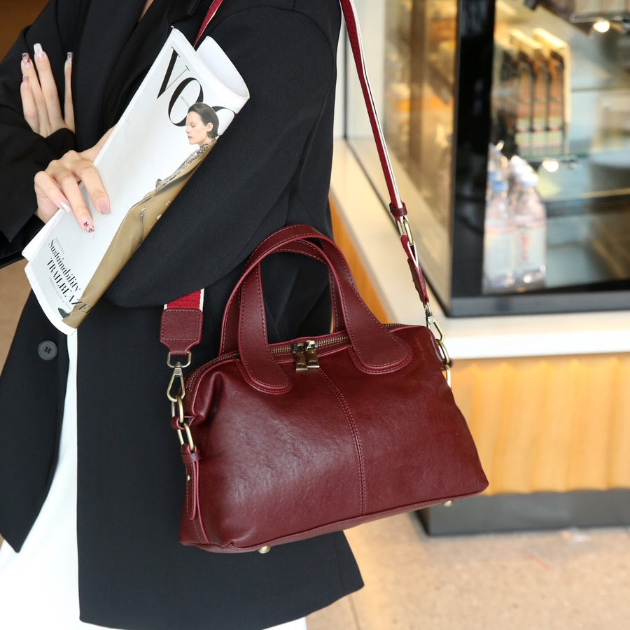 Women's Leather Handbag - High-End Crossbody Tote