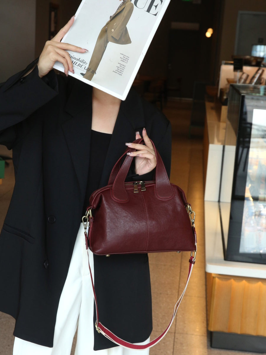 Women's Leather Handbag - High-End Crossbody Tote