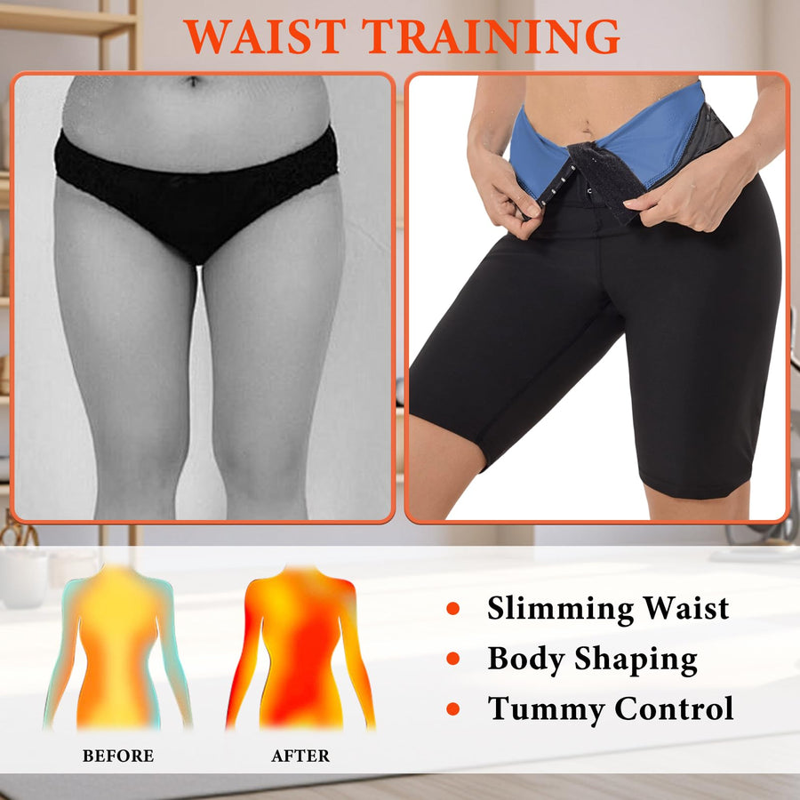 High Waisted Sauna Sweat Shorts for Women | Slimming Leggings