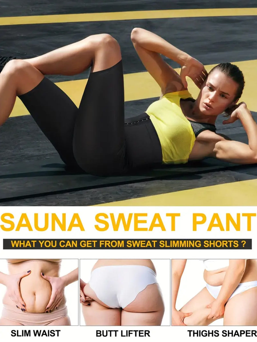 High Waisted Sauna Sweat Shorts for Women | Slimming Leggings