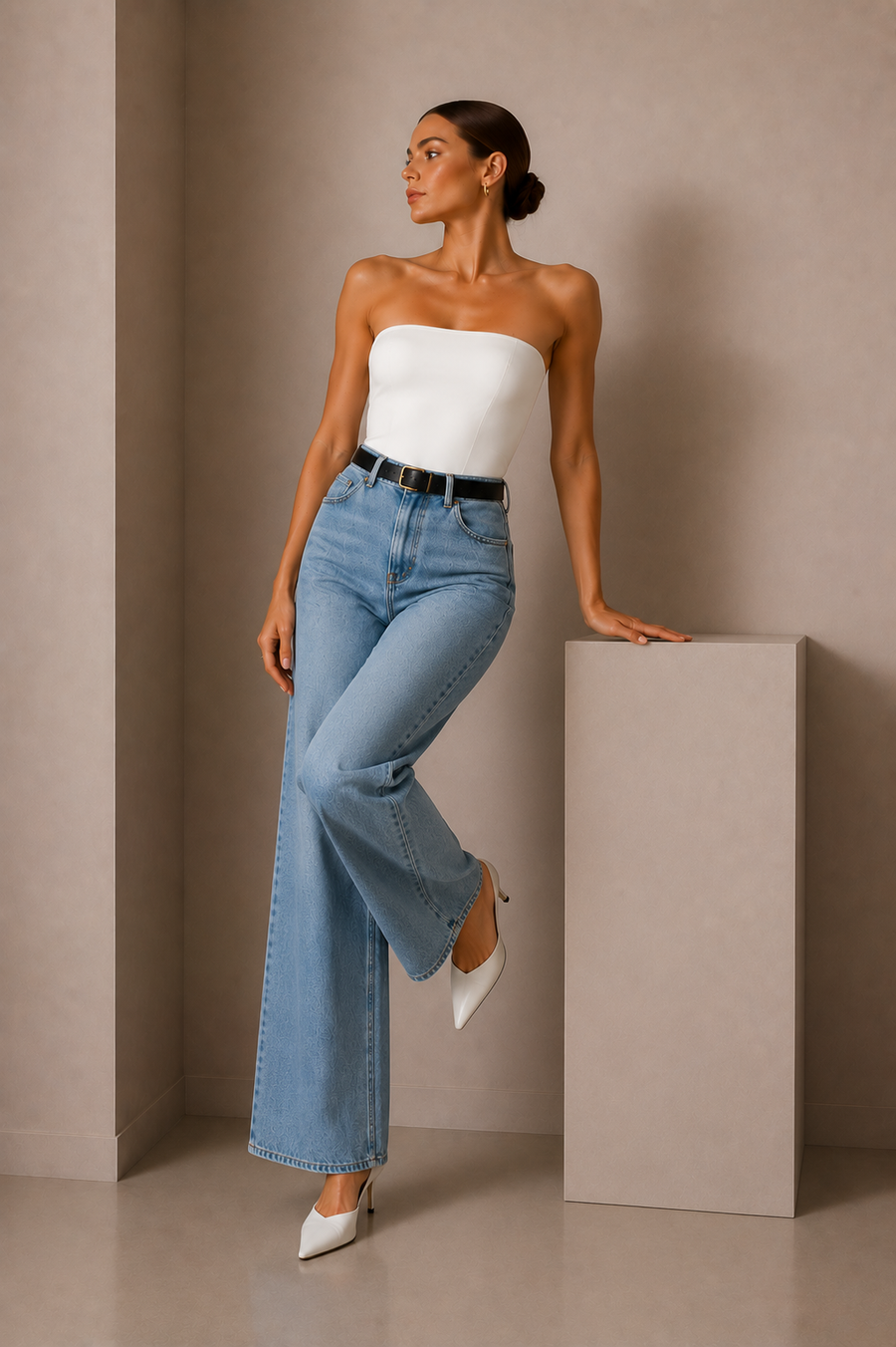 Women's Strapless Bandeau Bodysuit - Soft Stretch Tube Top