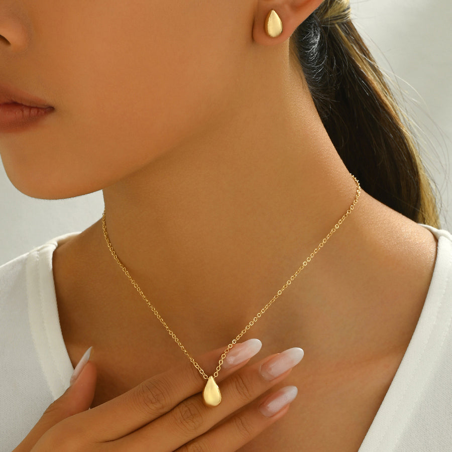 Sweet Fresh Style Women Jewelry Set - Geometric Necklace & Earrings