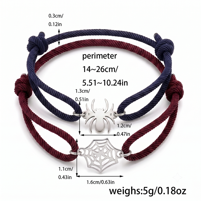 Halloween Gothic Bracelet Set for Women - Twisted Rope Design