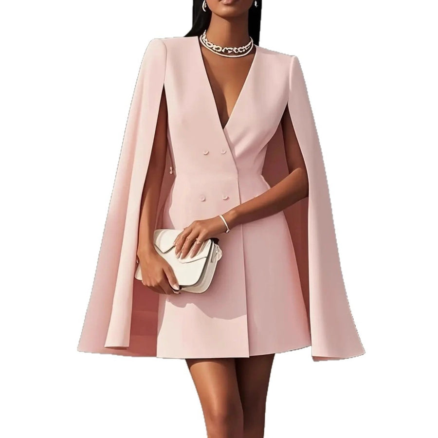 Stylish Double-breasted Cape Coat - Autumn Trench Coat for Women