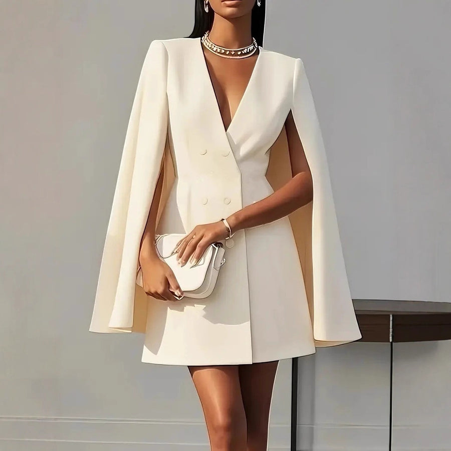 Stylish Double-breasted Cape Coat - Autumn Trench Coat for Women