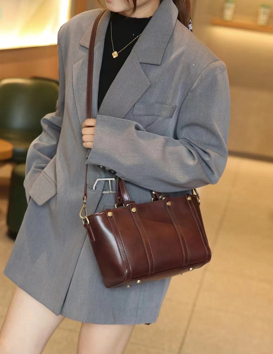 Baidie Leather Women's Handbag - Customizable Crossbody Tote