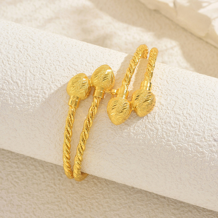 Geometric Round Ball Design Cuff Bangle for Women