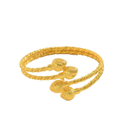 Geometric Round Ball Design Cuff Bangle for Women