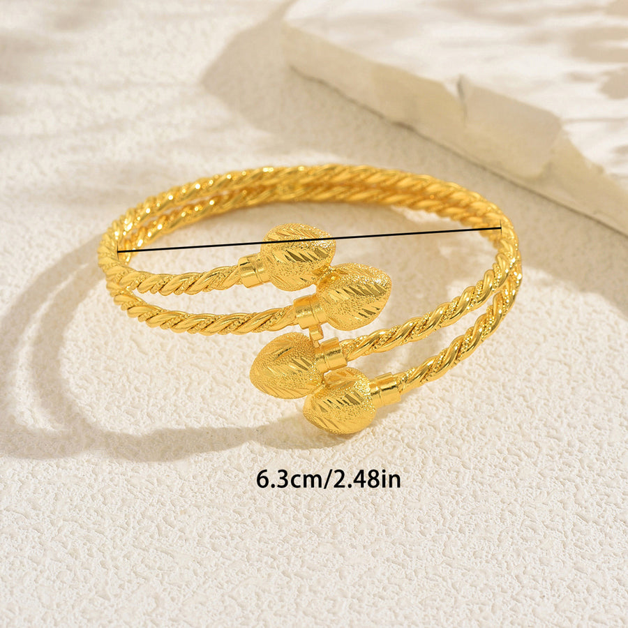 Geometric Round Ball Design Cuff Bangle for Women