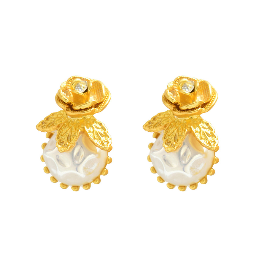 Elegant Camellia Rose Floral Stud Earrings for Ladies