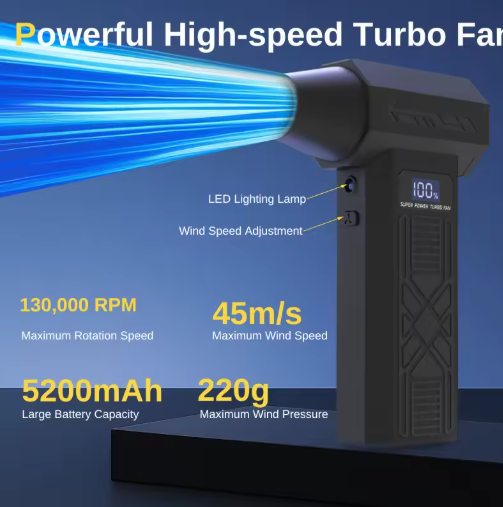 120,000 RPM Electric Turbine Blower - Portable Hair Curler & Dryer
