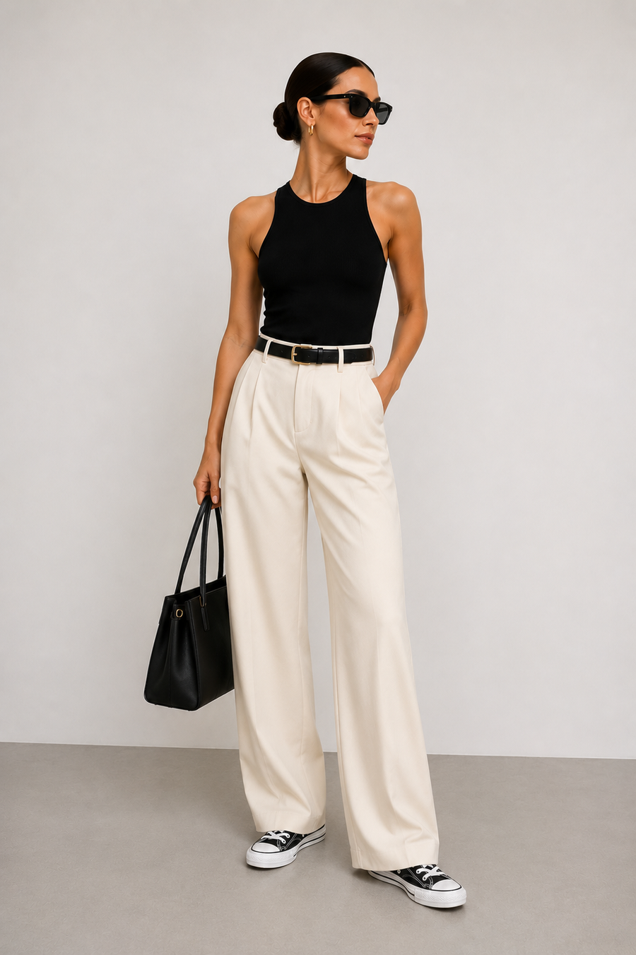 Women's High Neck Racerback Bodysuit Sleeveless Crop Top