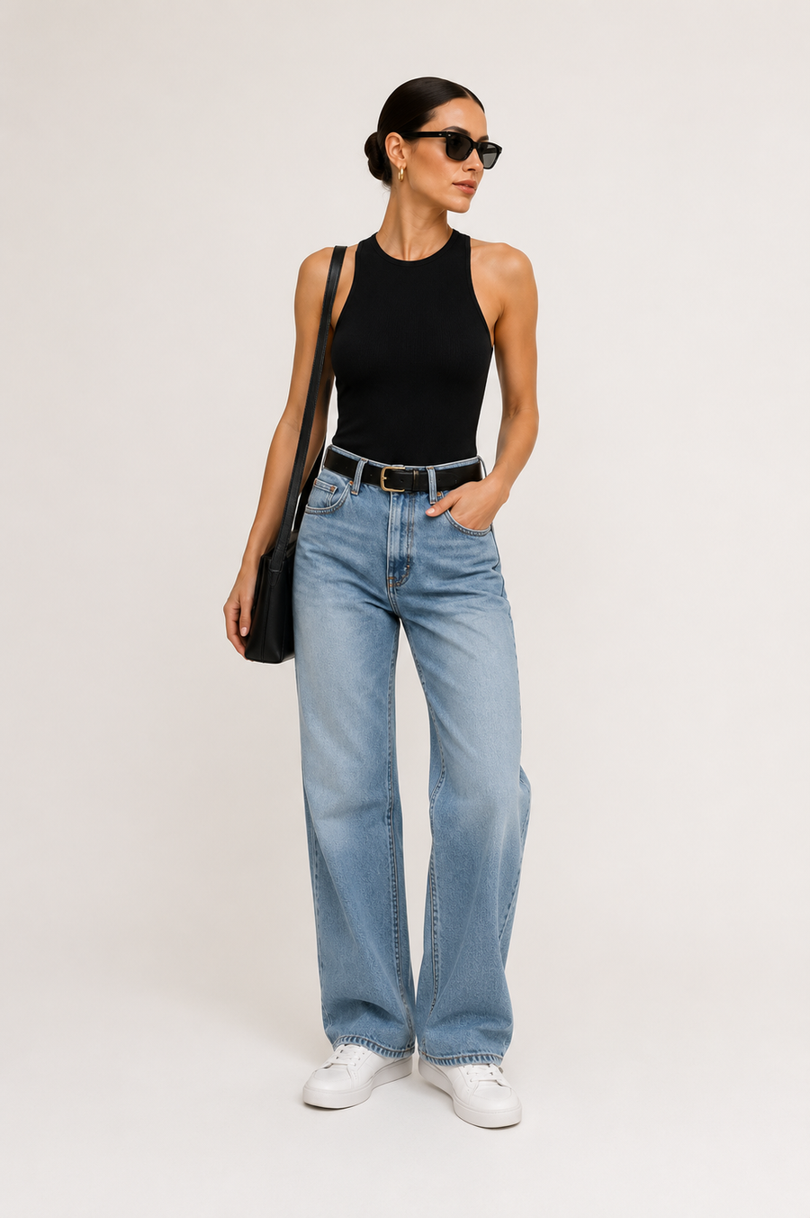 Women's High Neck Racerback Bodysuit Sleeveless Crop Top