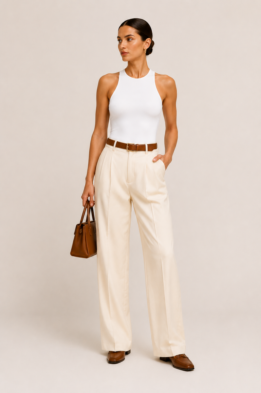 Women's High Neck Racerback Bodysuit Sleeveless Crop Top