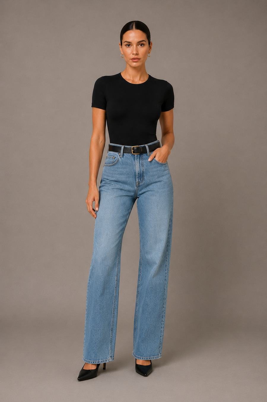 Women's Short Sleeve Crew Neck Bodysuit - Soft Crop Top