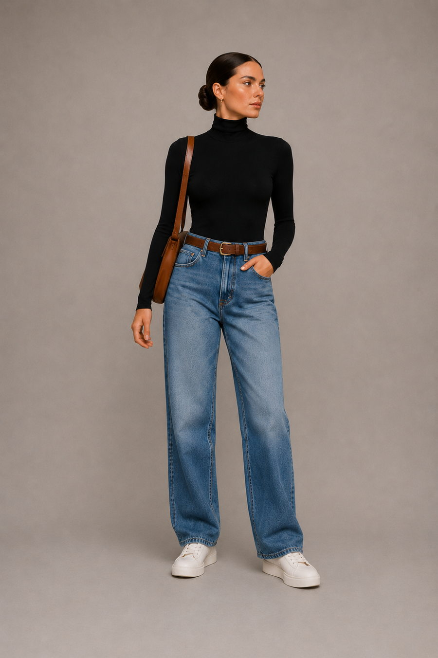 Women's Long Sleeve Turtleneck Bodysuit - Soft Stretch Crop Top
