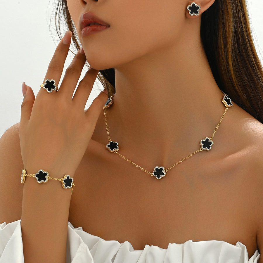 2026 Cross-border Floral Jewelry Set for Women - Tennis Bracelet