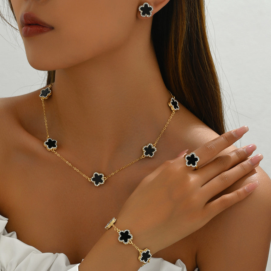 2026 Cross-border Floral Jewelry Set for Women - Tennis Bracelet