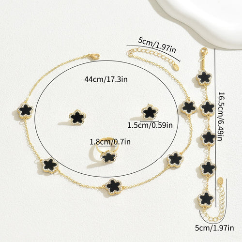 2026 Cross-border Floral Jewelry Set for Women - Tennis Bracelet