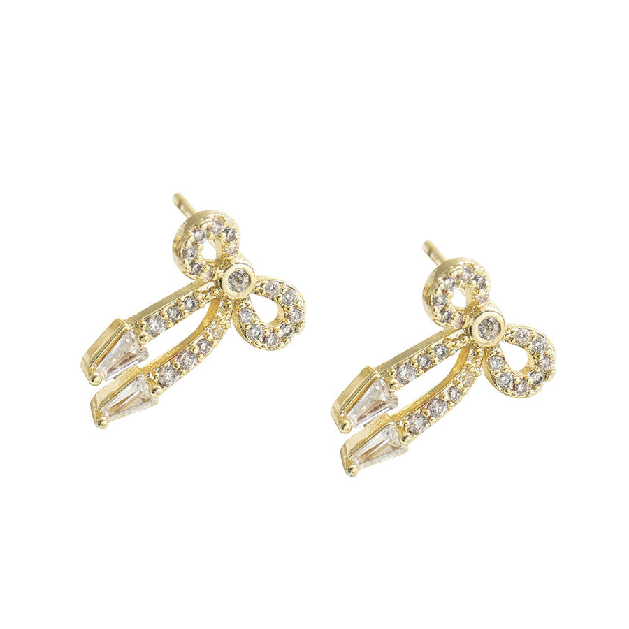 Trendy Geometric Bow Stud Earrings for Women