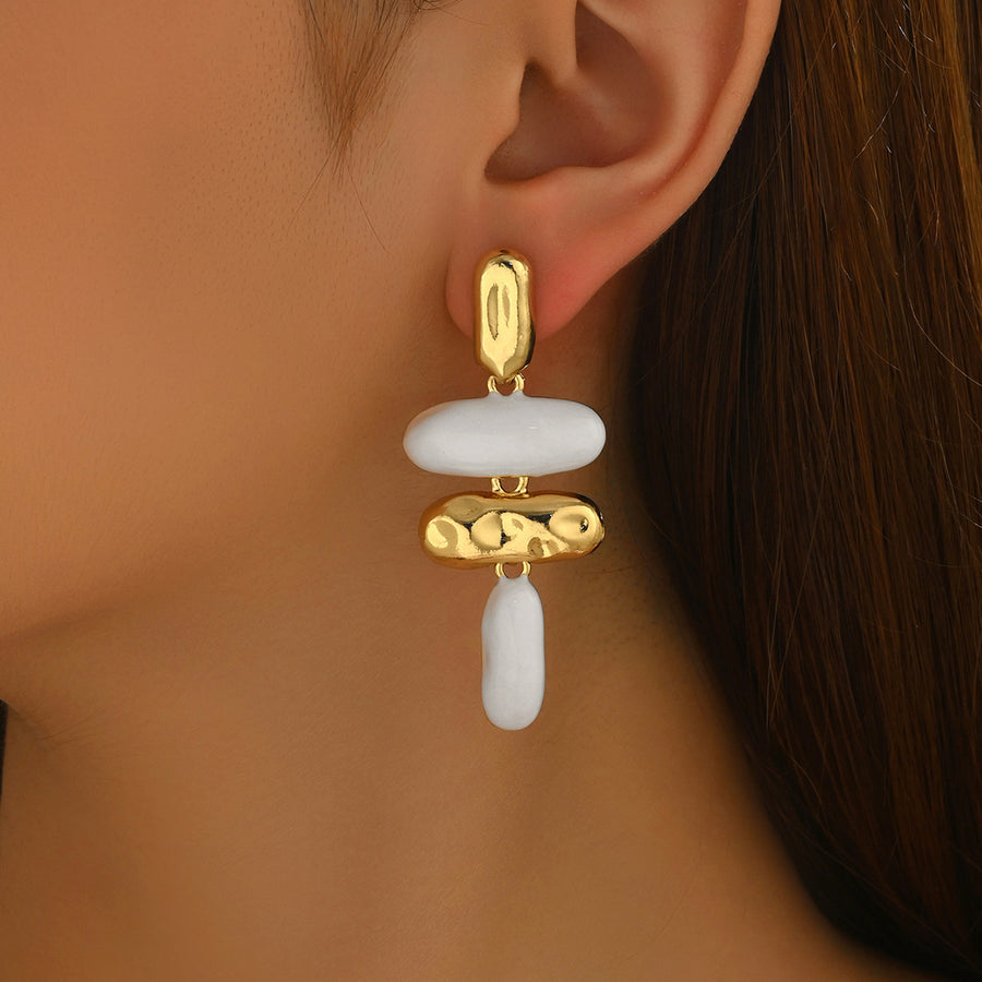 Premium Geometric Enamel Drop Earrings for Daily Wear