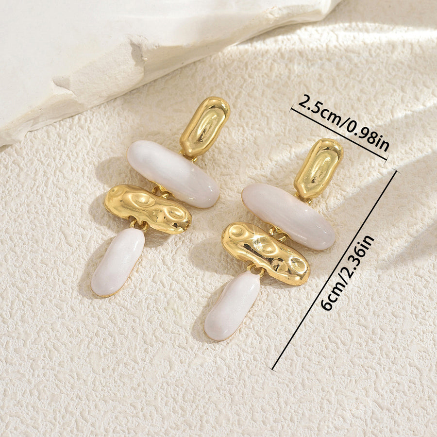 Premium Geometric Enamel Drop Earrings for Daily Wear