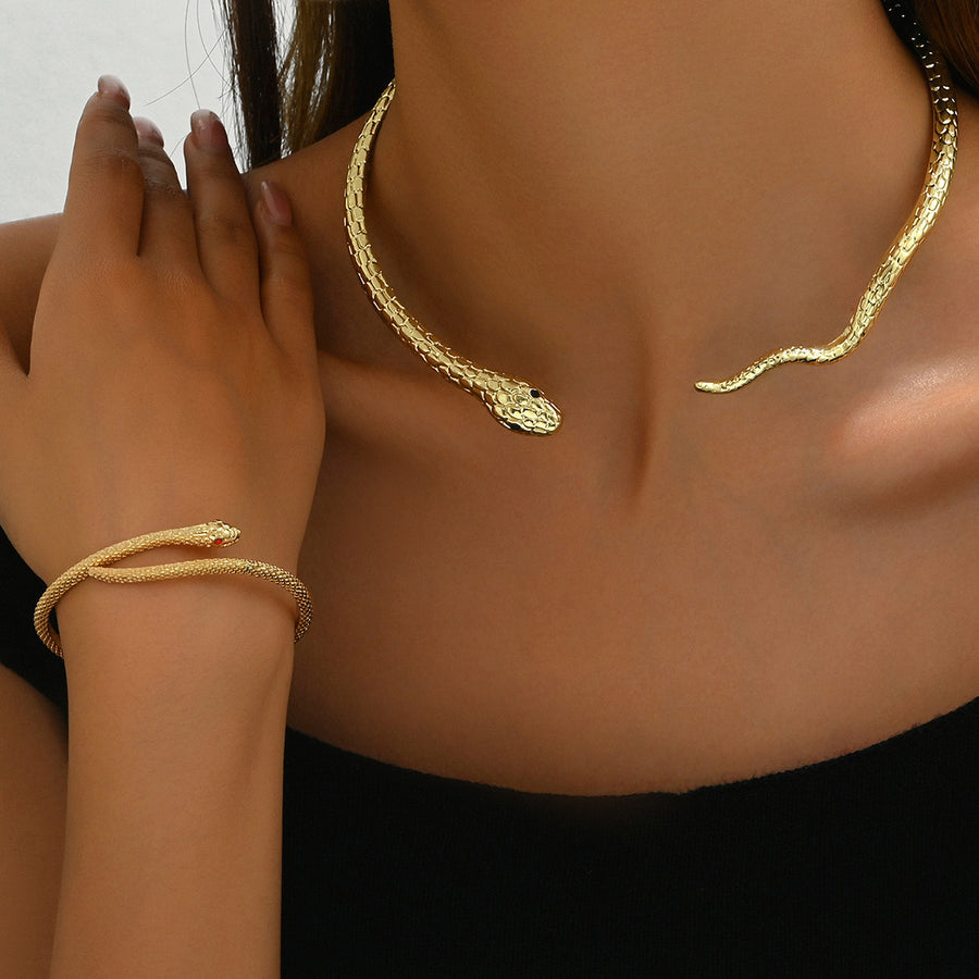 Minimal Cross-border Women Jewelry Set - Snake Shape Design