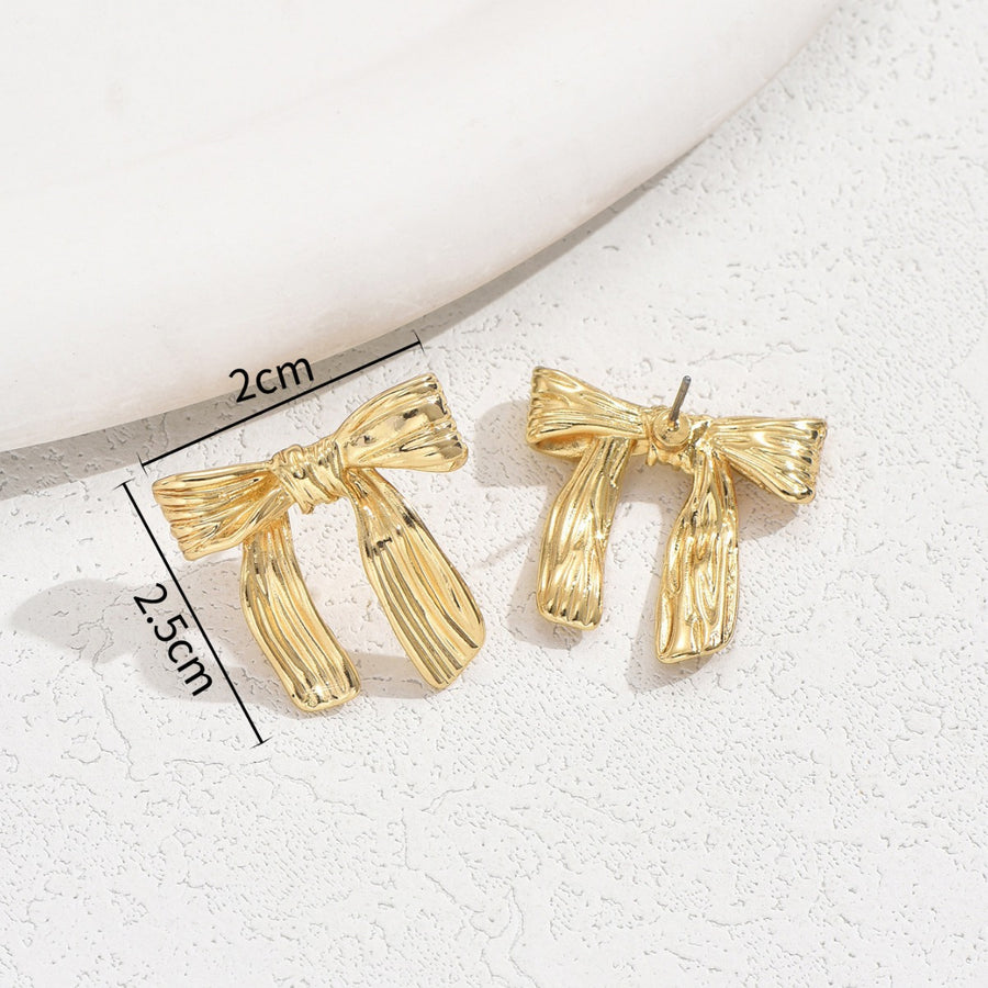 Geometric Pleated Bow Ear Cuff Earrings for Women