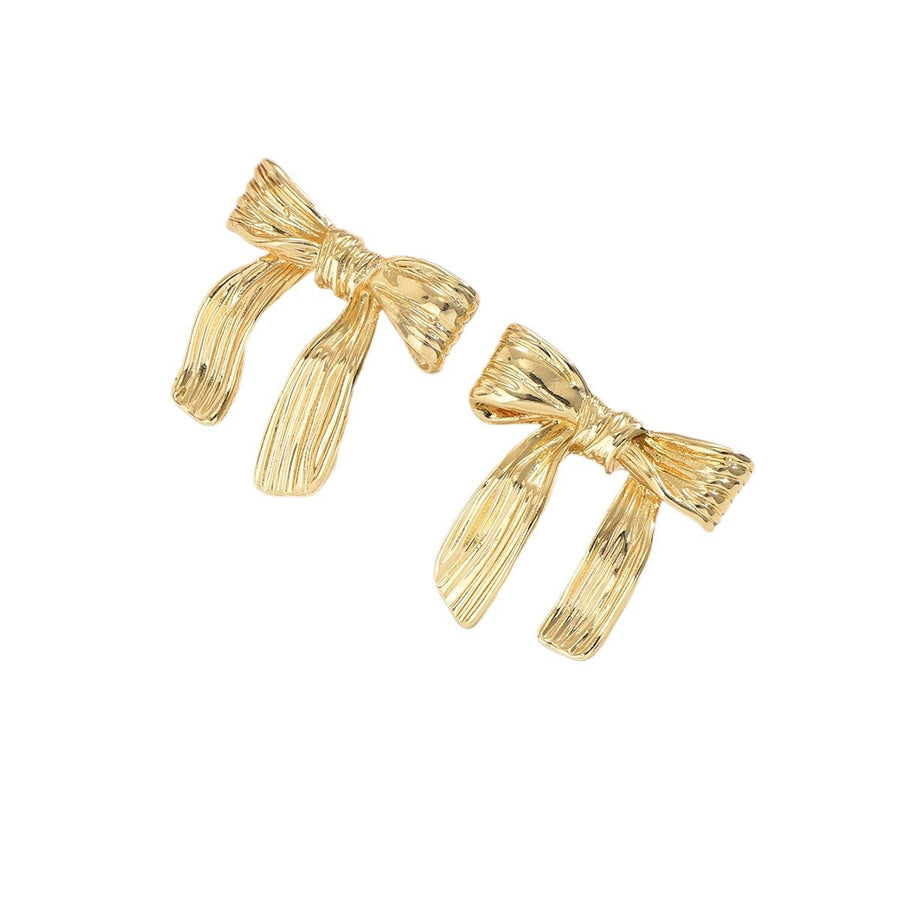 Geometric Pleated Bow Ear Cuff Earrings for Women