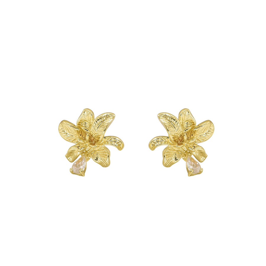 Elegant Floral Hoop Earrings for Women - Light Luxury Jewelry