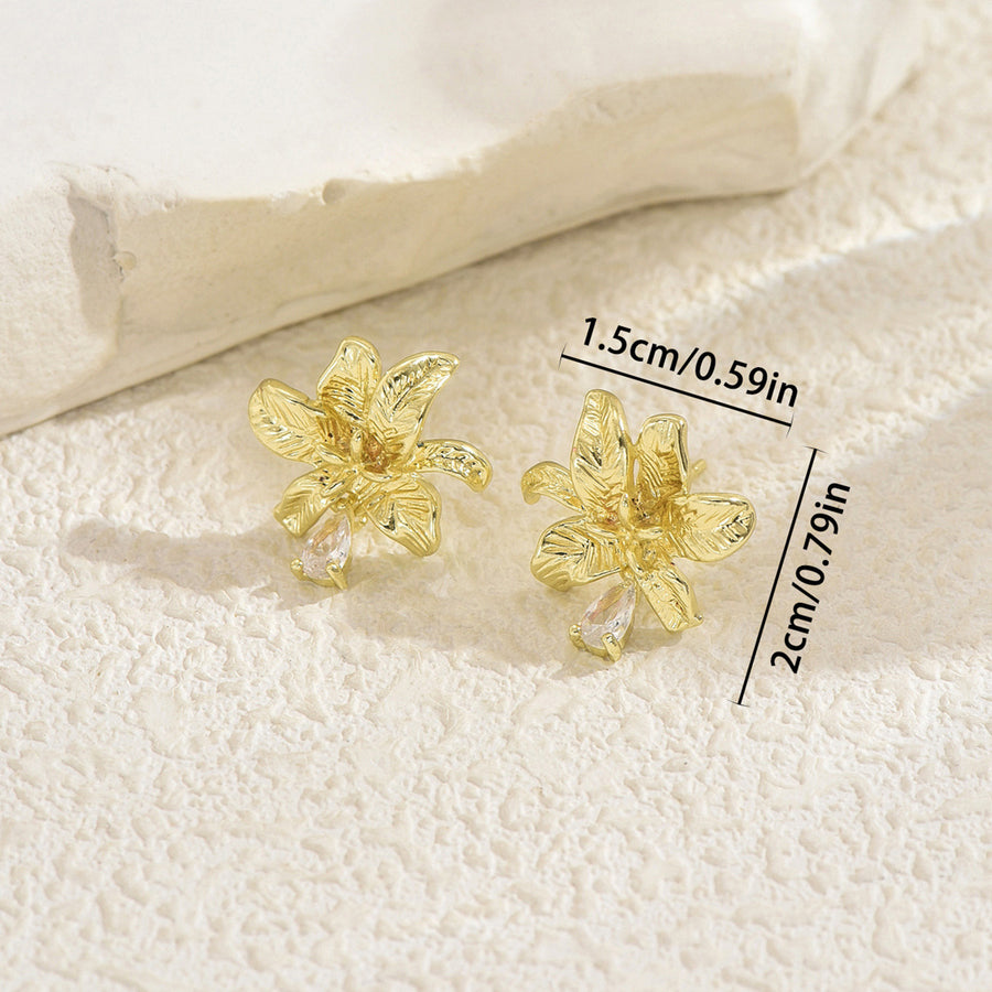 Elegant Floral Hoop Earrings for Women - Light Luxury Jewelry